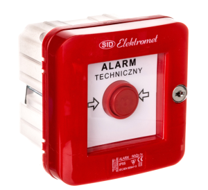 Wyłącznik alarmowy samoczynny podtynkowy z zamkiem i młoteczkiem WAZp-1s IP-55 921501