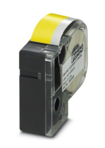 Etykieta termiczna ciągła w kasecie żółta z czarnym nadrukiem 18mm MM-EMLF (EX18)R C1 YE/BK do drukarki THERMOFOX 0803943