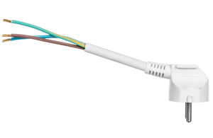Przewód przyłączeniowy z wtyczką PP-50 z/u Uni-Schuko 3m H03VV-F 3x1 biały