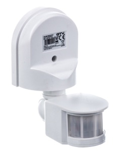 Czujnik ruchu CR-2, max 1200W, AC220-240V, 50/60Hz, kąt działania 180*, zasięg 8m 1,8-2,5m, IP44,