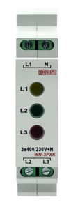 Lampka modułowa 3-fazowa żółta/czerwona/zielona 10-250V AC WN-3FXK