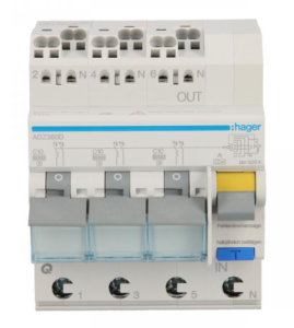 Wyłącznik różnicowo-nadprądowy RCBO 4P C10A 0,03A Typ A 6kA RCBO ADZ360D