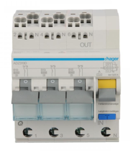 Wyłącznik różnicowo-nadprądowy RCBO 3x1P+N B13A 0,03A Typ A 6kA RCBO ADZ313D