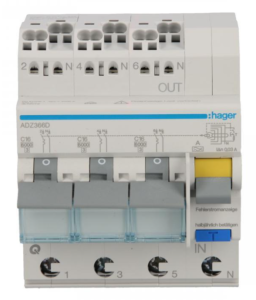 Wyłącznik różnicowo-nadprądowy RCBO 3x1P+N C16A 0,03A Typ A 6kA RCBO ADZ366D