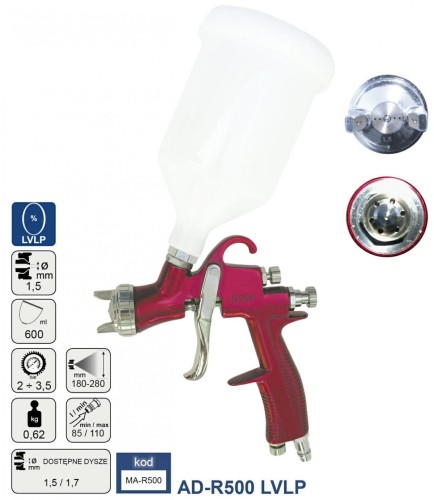 ADLER PISTOLET LAKIERNICZY LVLP 1.5mm AD-R500
