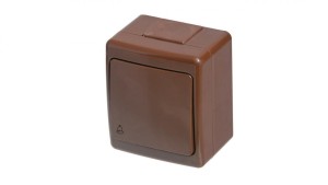 BETA Wyłącznik hermetyczny pojedynczy, dzwonkowy, brązowy, IP44 /D.3210WD/