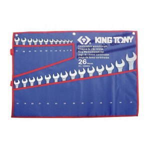 KING TONY ZESTAW KLUCZY PŁASKO-OCZKOWYCH 6-32mm 26szt. ETUI.......