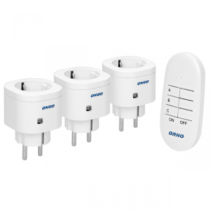 ORNO ZESTAW BEZPRZEWODOWCYH MINI GNIAZD STEROWANYCH PILOTEM 3+1  SCHUKO  &&
