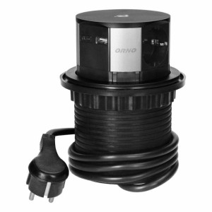 ORNO GNIAZDO MEBLO WYS Z BLATU 3x2P+Z, USB x2