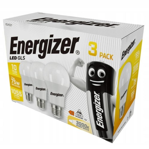 ENERGIZER ŻARÓWKA BULB 11W / 75W E27 1055LM BARWA CIEPŁA 3szt.