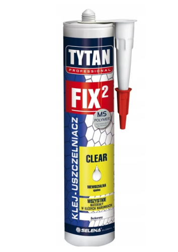 TYTAN KLEJ MONTAŻOWY BEZBARWNY FIX2 CLEAR 290ml PROFESSIONAL