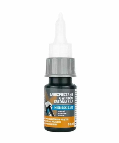 TECMAXX ŚRODEK DO ZABEZPIECZANIA GWINTÓW NIEBIESKI - ŚREDNI 10ml  LUZ