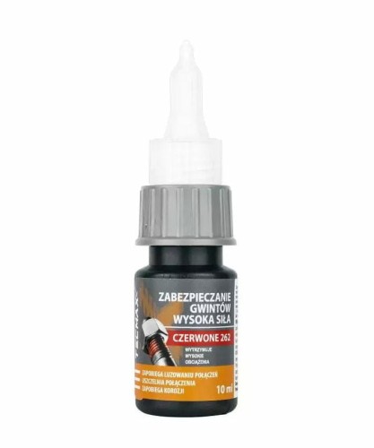 TECMAXX ŚRODEK DO ZABEZPIECZANIA GWINTÓW CZERWONY - TRWAŁY 10ml  LUZ