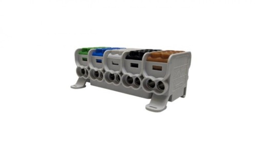 Blok dystrybucyjny - rozdzielczy HLAK25 5P brązowy, czarny, szary, niebieski, zielony 2xAl/Cu 25mm+16mm 1000VAC/1500VDC MAG525