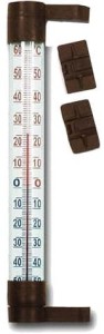 TERMOMETR ZAOKIENNY 19,5cm BRĄZOWY .