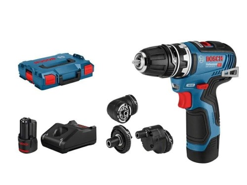 BOSCH.WKRĘTARKA GSR 12V-35 FC 2x3,0Ah 35/20Nm WYMIENNE GŁOWICE +4x GFA LB