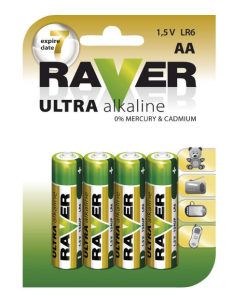 Bateria alkaliczna LR6 / AA 1,5V RAVER ULTRA B7921 /blister 4szt./