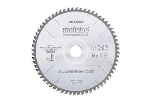 METABO PIŁA TARCZOWA FZ/TZ 216x30x58z    ALUMINIUM CUT PROFESSIONAL