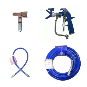 GRACO STANOWISKO MALARSKIE PISTOLET HD BLUE + WĄŻ BLUEMAX 3/8" x 15m + KOŃCÓWKA BICZOWA 1/4" x 0,9m + DYSZA RAC 531