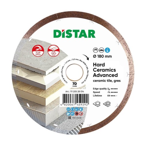 DISTAR TARCZA DIAMENTOWA HARD CERAMICS ADVANCED 180 x 1,4 x 8,5 x 25,4