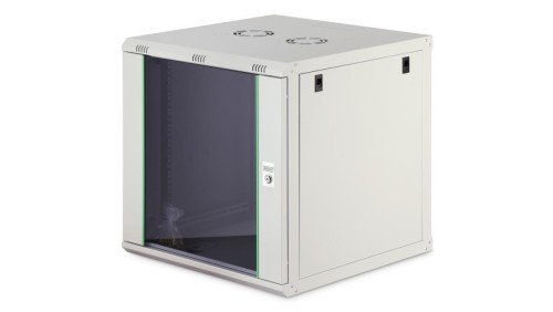 Szafa sieciowa wisząca Dynamic 19 12U rack 600x600, drzwi szyba, szary, niezłożona, 60kg DN-37110