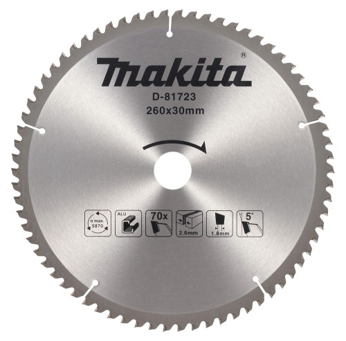 MAKITA PIŁA TARCZOWA 260x30mm; 70z DO ALUMINIUM