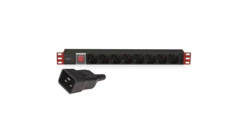 Listwa Zasilająca Rack 1U 8x Schuko/UNEL, Kabel C20 3m, 16A