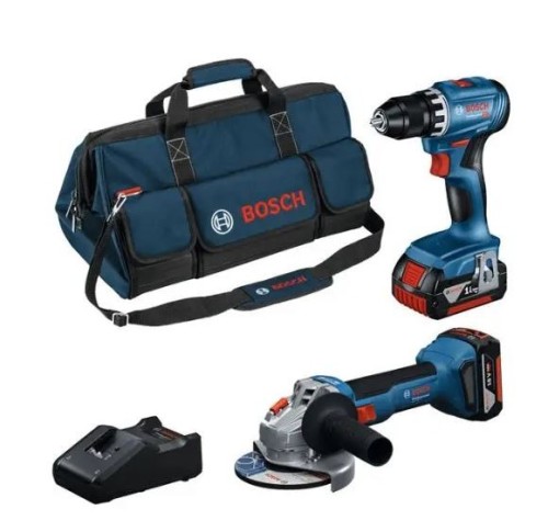 BOSCH ZESTAW COMBO 18V (GSR 18V-45, GWS 18V-8) 2x4,0Ah TORBA