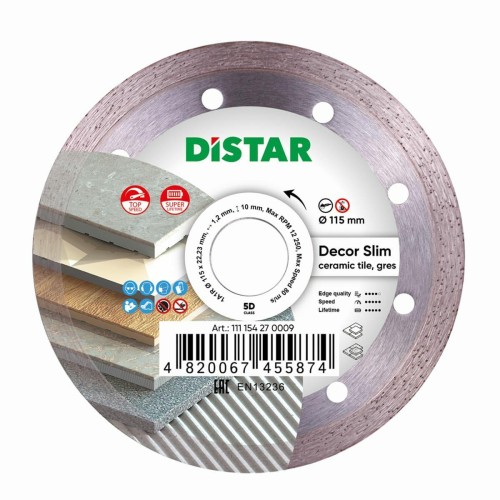 DISTAR TARCZA DIAMENTOWA DECOR SLIM 115 x 1,2 x 8 x 22,23mm
