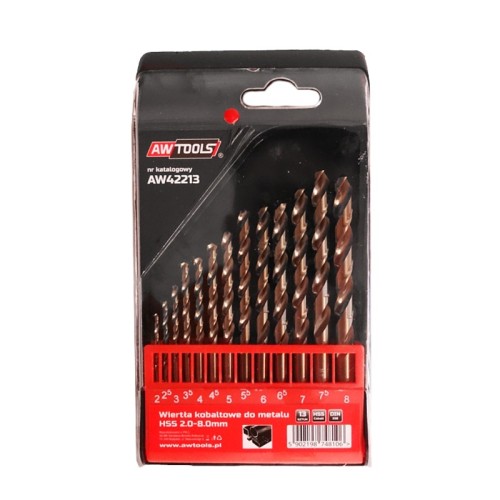 AWTOOLS WIERTŁO METAL KOBALT KPL.13szt/2-8mm