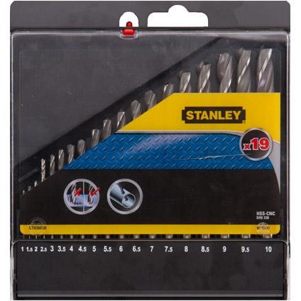 STANLEY WIERTŁA ZESTAW DO METALU 19szt. 1-10 mm