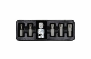 AWTOOLS KOŃCÓWKI SPLINE 6cz. M5-M12 + ADAPTER BLACK LINE