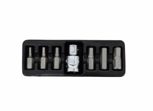 AWTOOLS KOŃCÓWKI IMBUS. 7cz. 4-12mm + ADAPTER BLACK LINE