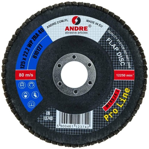 ANDRE ŚCIERNICA LISTKOWA 125mm P 40 CYRKONOWA PRO LINE WERSJA I
