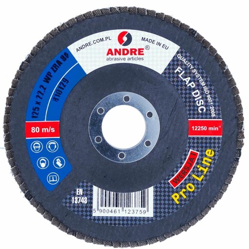 ANDRE ŚCIERNICA LISTKOWA 125mm P120 CYRKONOWA PRO LINE WERSJA I
