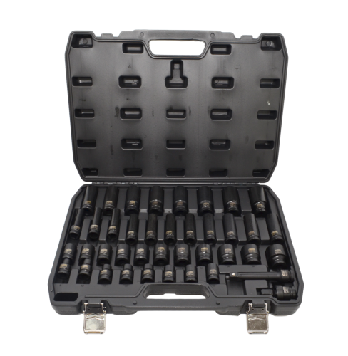 AWTOOLS ZESTAW NASADEK UDAROWYCH 1/2" 40cz. KRÓTKIE I DŁUGIE BLACK LINE