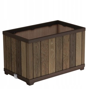 KETER DONICZKA DECO RECTANGLE PLANTER WALNUT