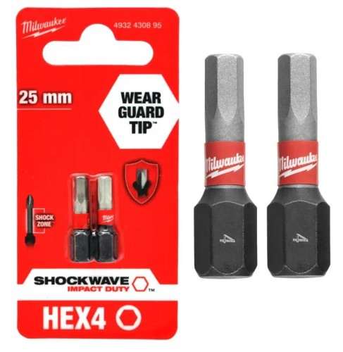 MILWAUKEE KOŃCÓWKA HEX 4x25mm/3szt.ShW