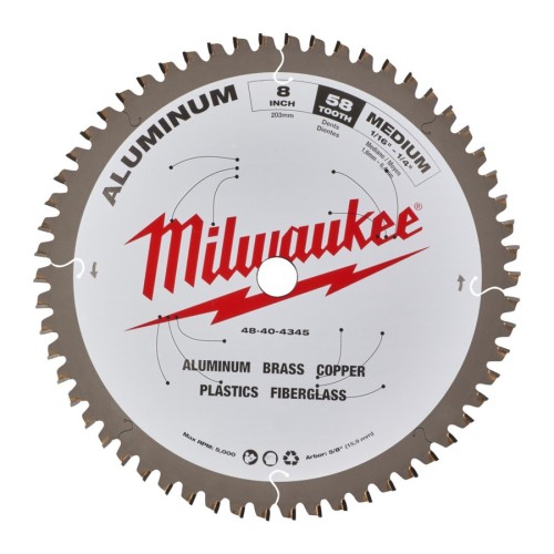 MILWAUKEE PIŁA TARCZOWA 203x5/8x2,4x58z ALUMINIUM