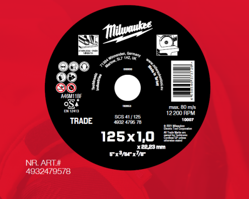 MILWAUKEE TARCZA M. 125x1mm TRADE