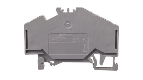 Złączka szynowa 3-przewodowa 4mm2 szara 281-631 /100szt./