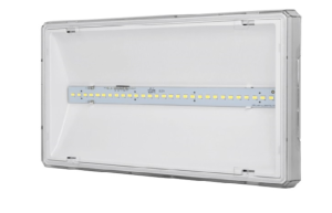 Oprawa awaryjna EXIT L IP65 LED 6W 850lm 1h jednozadaniowa AT biała (brak piktogramu w zestawie) ETL/6W/B/1/SE/AT/WH