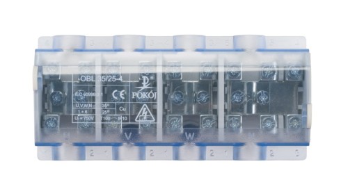 Odgałęźnik instalacyjny 4P OBL 35/25-4 4x35mm2/10x25mm2 szaro-niebieski A13-6248