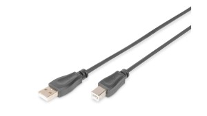 Kabel USB A/USB B M/M czarny 1m USB 2.0 HighSpeed AK-300105-010-S