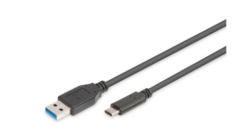 Kabel USB A/USB C M/M czarny 1m USB 3.1 Gen.1 SuperSpeed 5Gbps AK-300136-010-S