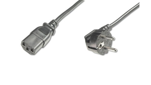 Kabel Schuko kątowy/IEC C13 M/Ż czarny 1,8m zasilający AK-440100-018-S