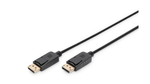 Kabel DP/DP M/M z zatrzaskami czarny 2m DisplayPort 1080p 60Hz FHD AK-340103-020-S