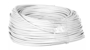 Przewód mieszkaniowy H03VV-F (OMY) 2x1 biały 300/300V /25m/