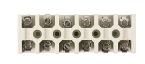 Listwa zaciskowa 6-torowa 10 mm2 z podkładką zapobiegającą przecinaniu przewodów LZ-B10 biały A12-0852