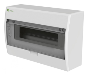 Rozdzielnica modułowa Elegant 1x12 natynkowa IP40 N+PE drzwi transparentne dymne 2423-01